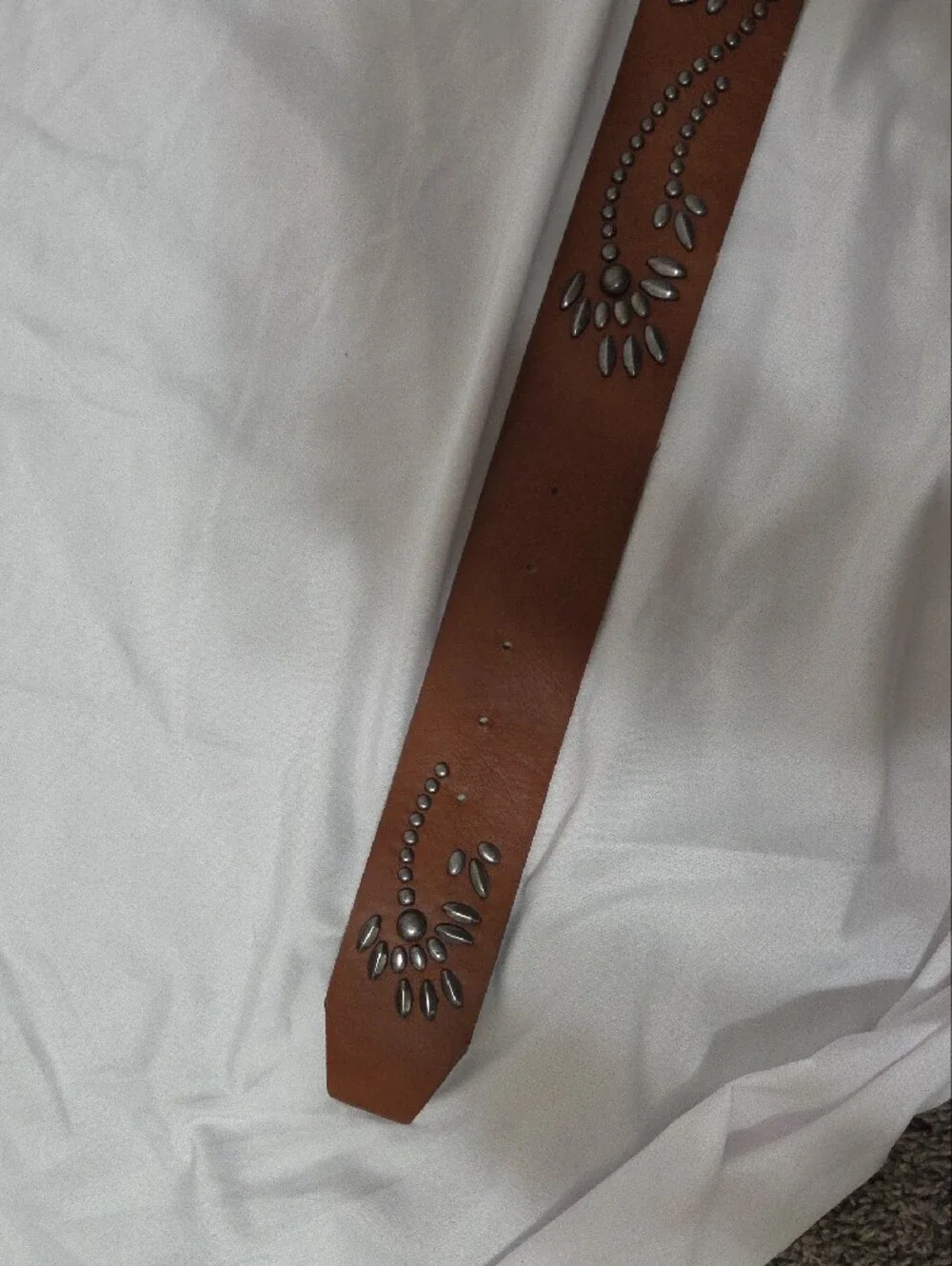 Brown Studded Belt with Gunmetal Buckle, Size 10, Waist Measurment 32-36 Inches